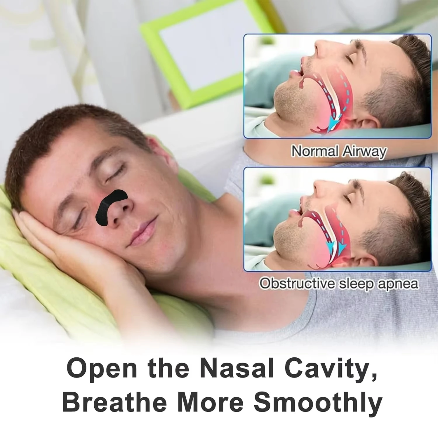 Anti Snoring Nose Strips for Breathing Correction Physical Expansion Breathable Nasal Patch Better Sleep Anti-Snoring Nasal Stri