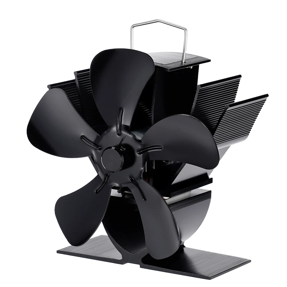 Mini Stove Fan Heat Powered Fireplace Fan Log Wood Burner Eco-fan Quiet 5 Blade Fireplace Fan Home Winter Warm Heat Distribution
