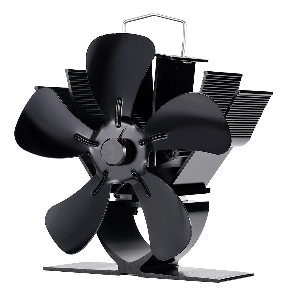 Mini Stove Fan Heat Powered Fireplace Fan Log Wood Burner Eco-fan Quiet 5 Blade Fireplace Fan Home Winter Warm Heat Distribution