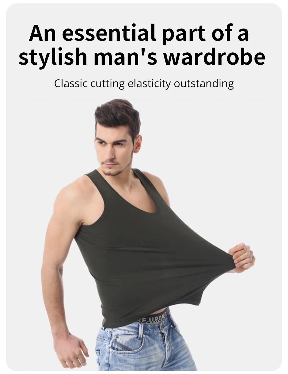3/1 Piece Men's to Teenagers' Multi-Size Solid Color Tight Vest Comfortable Cotton Sleeveless T-Shirt Sports Running Bottoming C