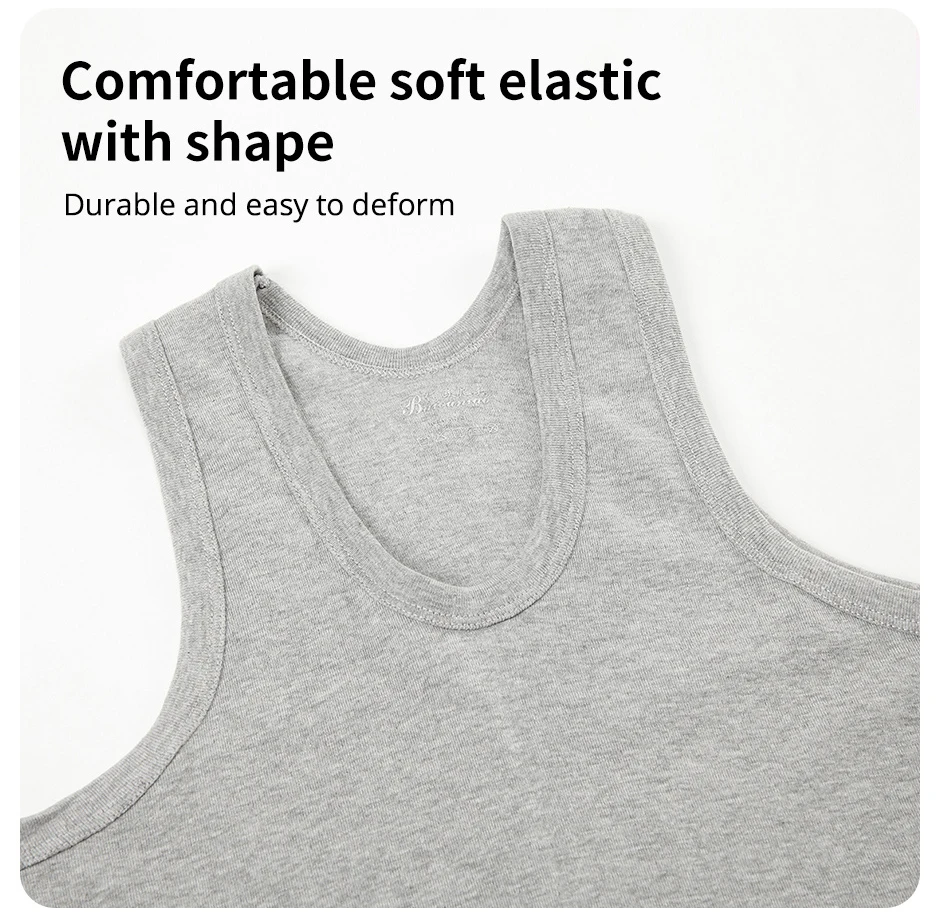 3/1 Piece Men's to Teenagers' Multi-Size Solid Color Tight Vest Comfortable Cotton Sleeveless T-Shirt Sports Running Bottoming C