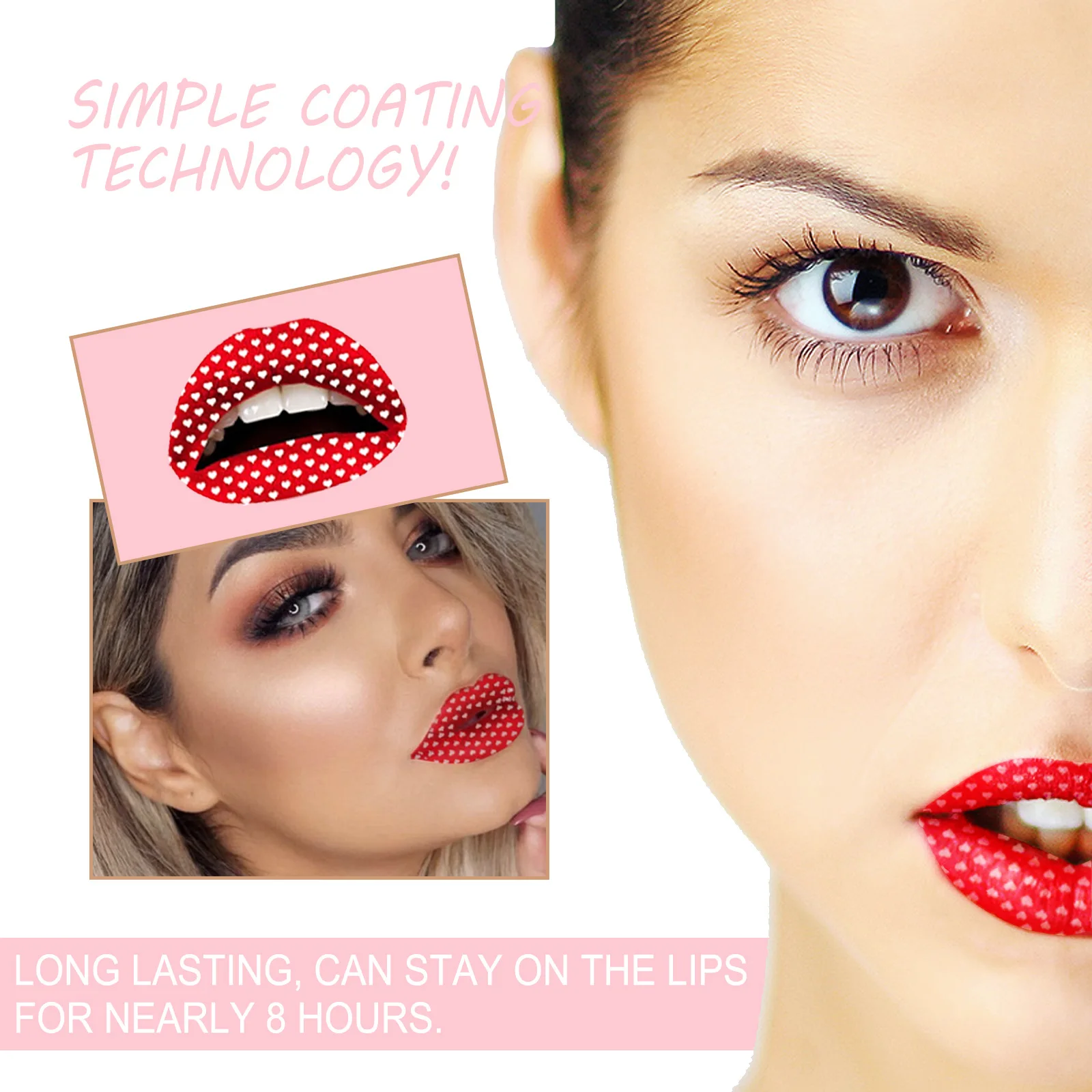 New Style Lip Tattoos Temporary Sticker, Eco Friendly Makeup Sticker Instant Art Sticker Transfer Makeup Tool Mix Style