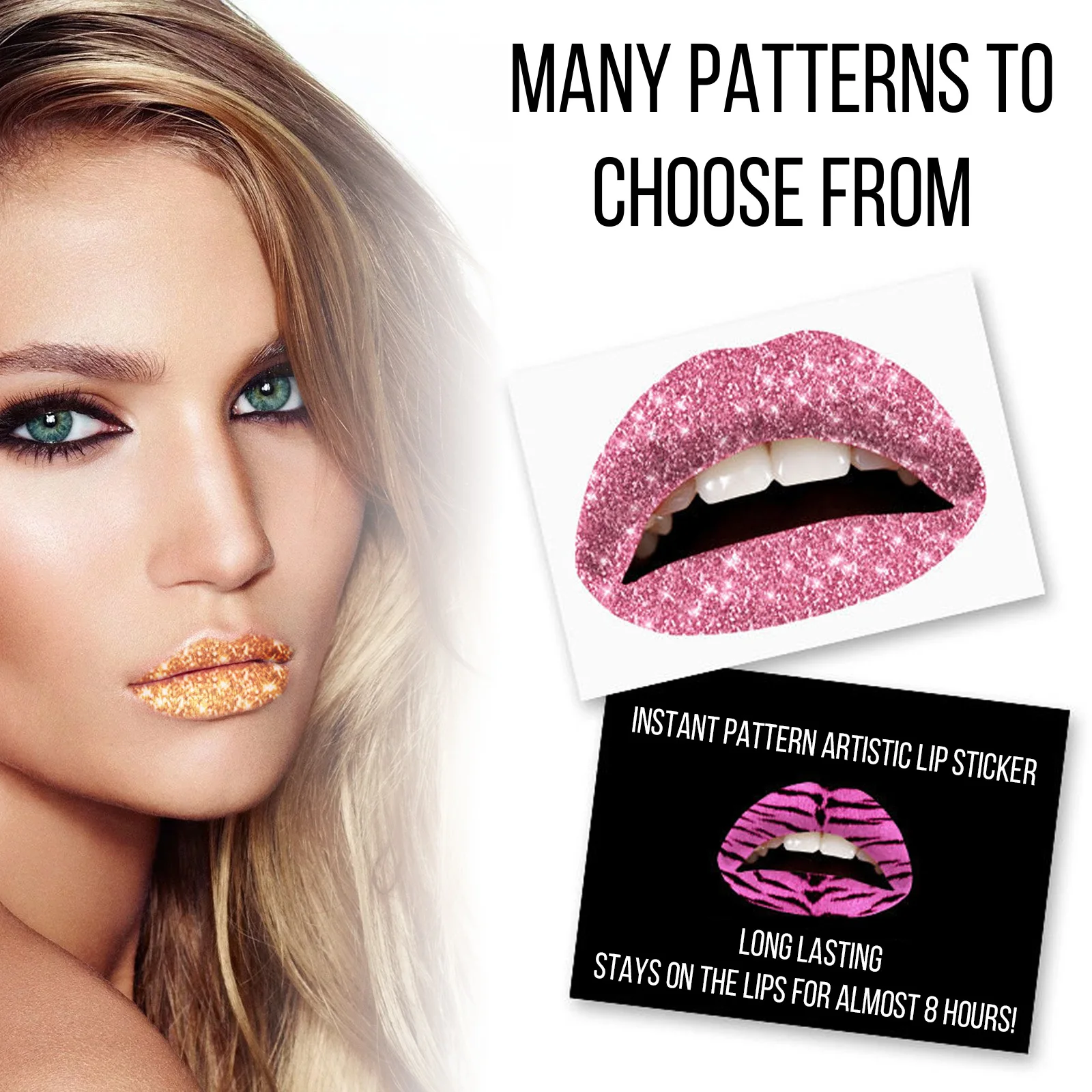 New Style Lip Tattoos Temporary Sticker, Eco Friendly Makeup Sticker Instant Art Sticker Transfer Makeup Tool Mix Style