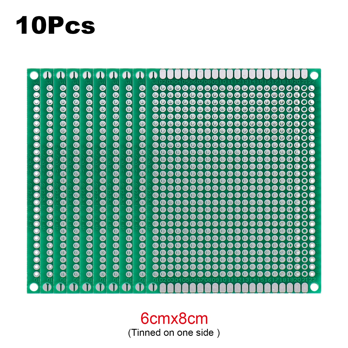 2Pcs PCB Prototype Board Circuit Universal Stripboard Prototyping Single Side 2x8 3x7 4x6 5x7 6x8 7x9 8x12 9x10 Soldering