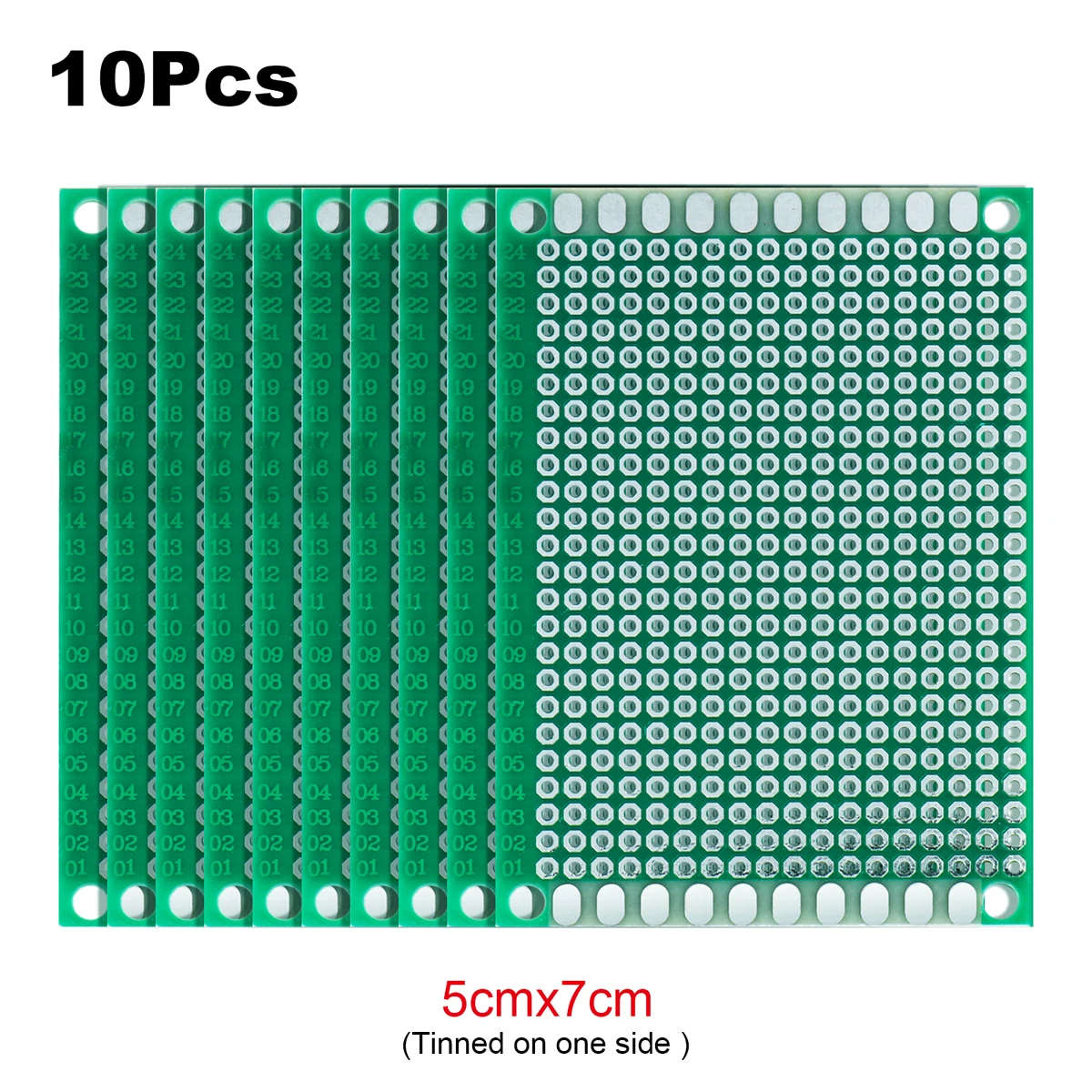 2Pcs PCB Prototype Board Circuit Universal Stripboard Prototyping Single Side 2x8 3x7 4x6 5x7 6x8 7x9 8x12 9x10 Soldering