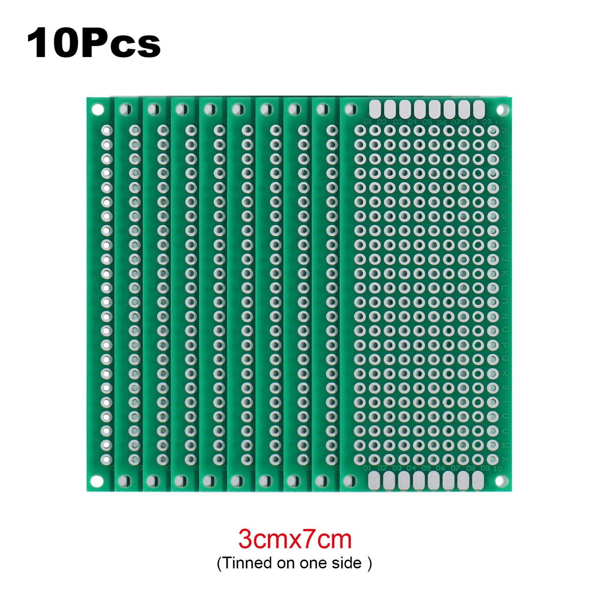 2Pcs PCB Prototype Board Circuit Universal Stripboard Prototyping Single Side 2x8 3x7 4x6 5x7 6x8 7x9 8x12 9x10 Soldering