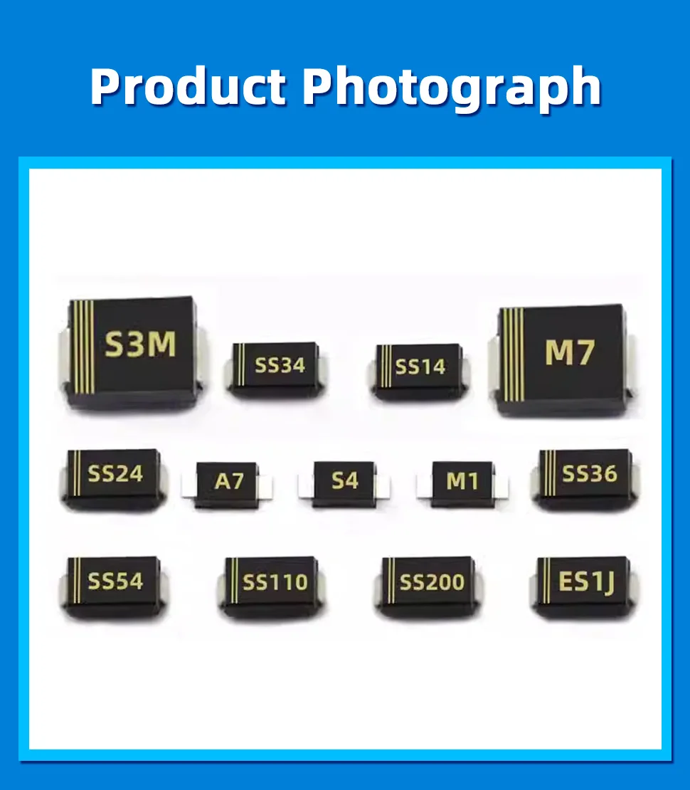 20PCS SMD Schottky Diode SS12 SMA SS14 1N5819 SS24 SB240 SS26 SR260 SS54 1N5824 SS34 1N5822 SR360 SS36 SS110 SB1100 SS2200