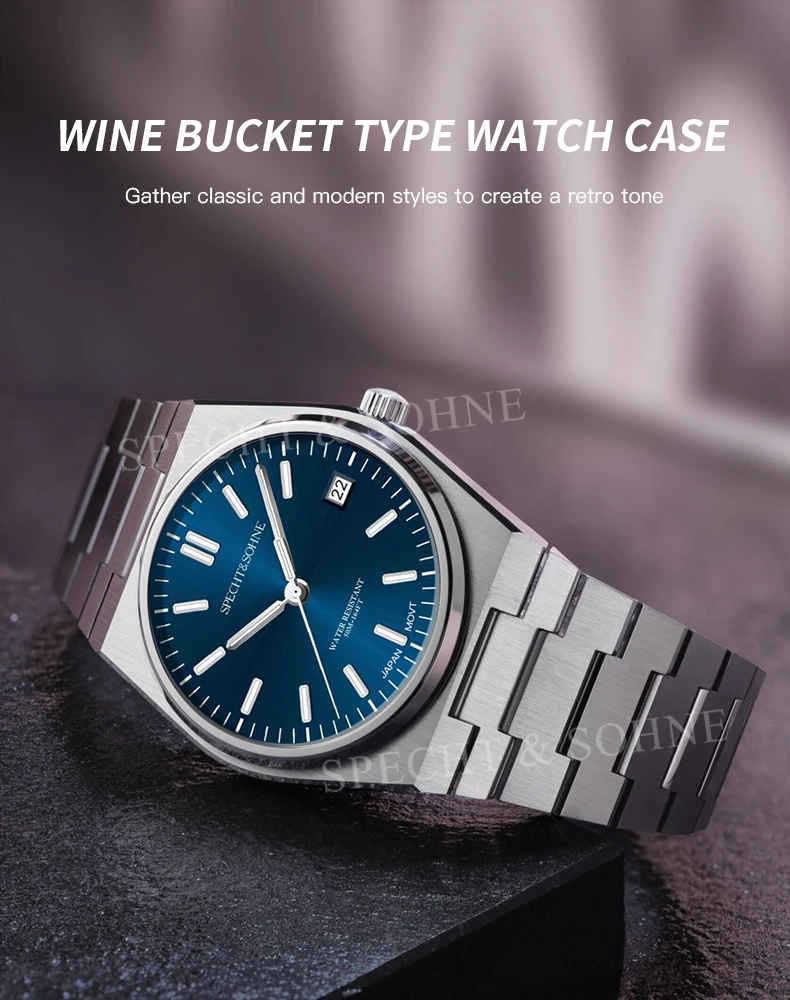 2026 New Arrivals Specht&Sohne Mens Watches Stainless Steel Sapphire Classic Quartz Men Watch Relogio Masculino 100M Waterproof