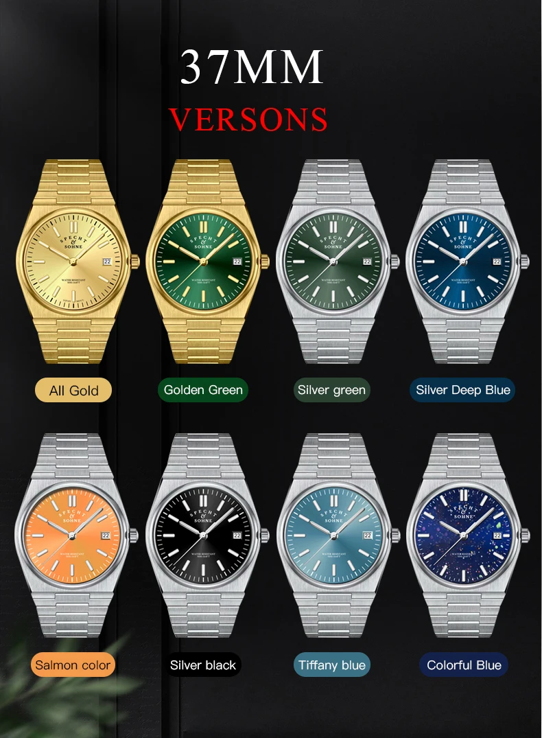 2026 New Arrivals Specht&Sohne Mens Watches Stainless Steel Sapphire Classic Quartz Men Watch Relogio Masculino 100M Waterproof