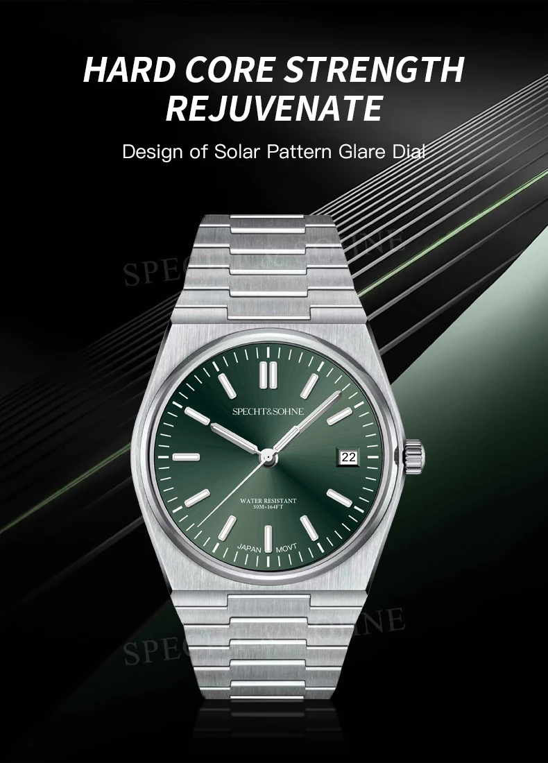 2026 New Arrivals Specht&Sohne Mens Watches Stainless Steel Sapphire Classic Quartz Men Watch Relogio Masculino 100M Waterproof