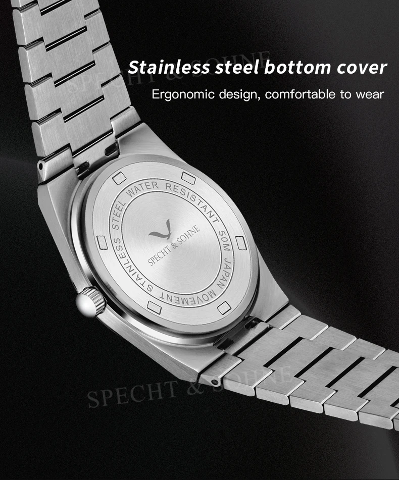 2026 New Arrivals Specht&Sohne Mens Watches Stainless Steel Sapphire Classic Quartz Men Watch Relogio Masculino 100M Waterproof