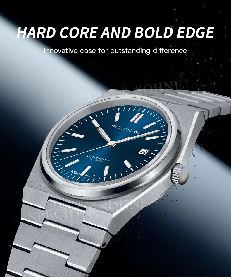 2026 New Arrivals Specht&Sohne Mens Watches Stainless Steel Sapphire Classic Quartz Men Watch Relogio Masculino 100M Waterproof