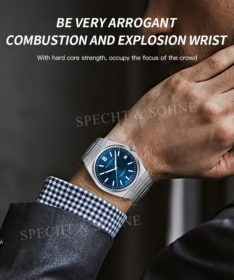 2026 New Arrivals Specht&Sohne Mens Watches Stainless Steel Sapphire Classic Quartz Men Watch Relogio Masculino 100M Waterproof