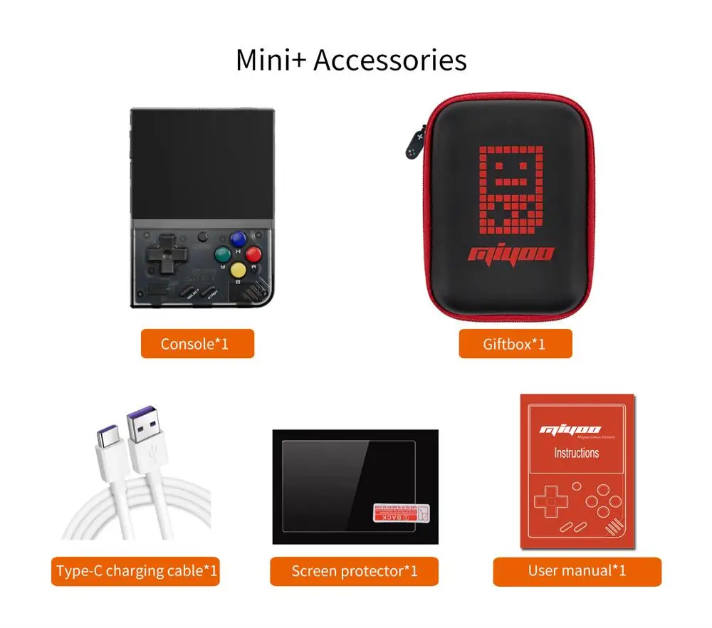 MIYOO Mini Plus Portable Retro Handheld Game Console 3.5-inch IPS HD Screen Children's Gift Linux System Classic Gaming Emulator