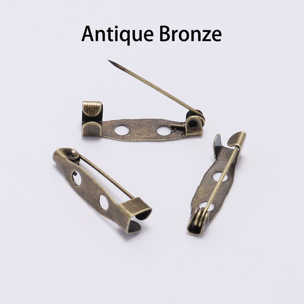 50pcs/lot 15 20 25 35 40 mm Brooch Clip Base Pins Safety Pins Brooch Settings Blank Base For DIY Jewelry Making Supplies
