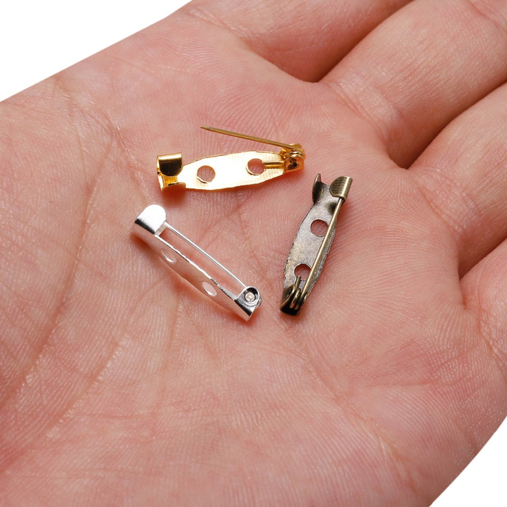 50pcs/lot 15 20 25 35 40 mm Brooch Clip Base Pins Safety Pins Brooch Settings Blank Base For DIY Jewelry Making Supplies
