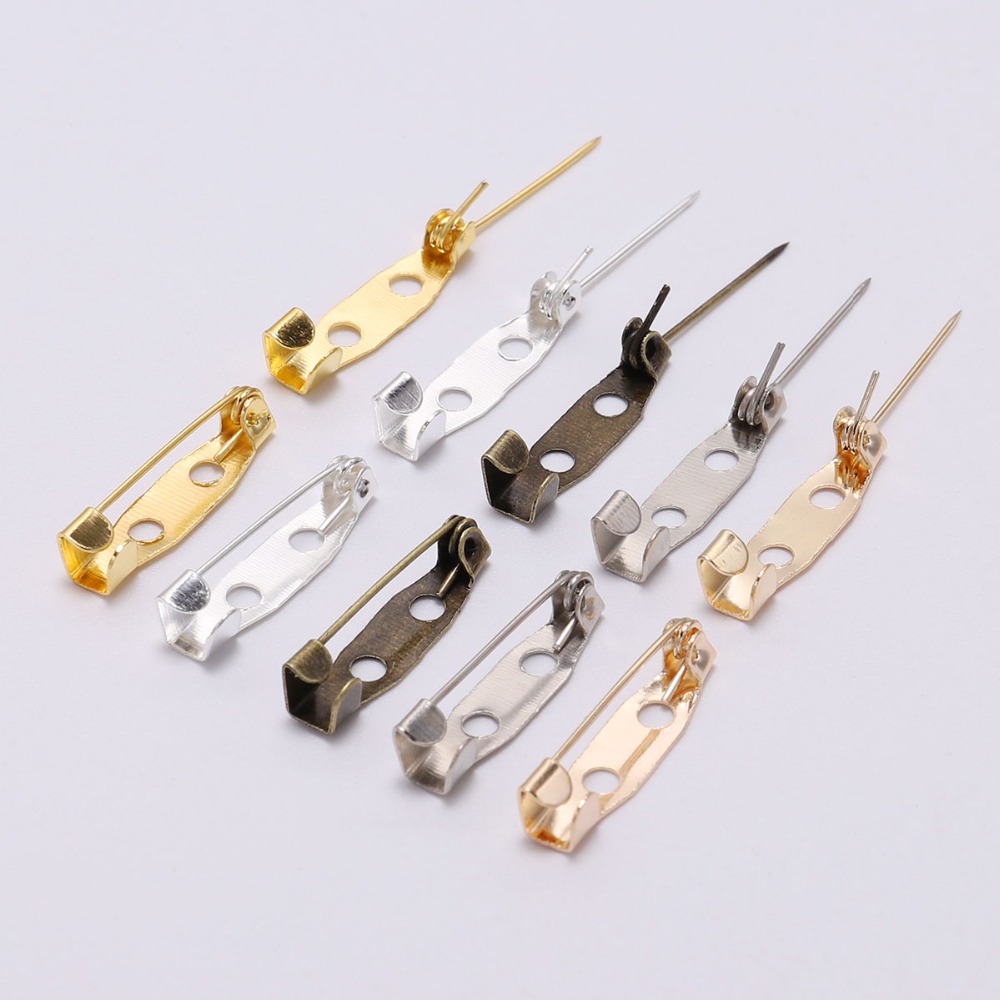 50pcs/lot 15 20 25 35 40 mm Brooch Clip Base Pins Safety Pins Brooch Settings Blank Base For DIY Jewelry Making Supplies