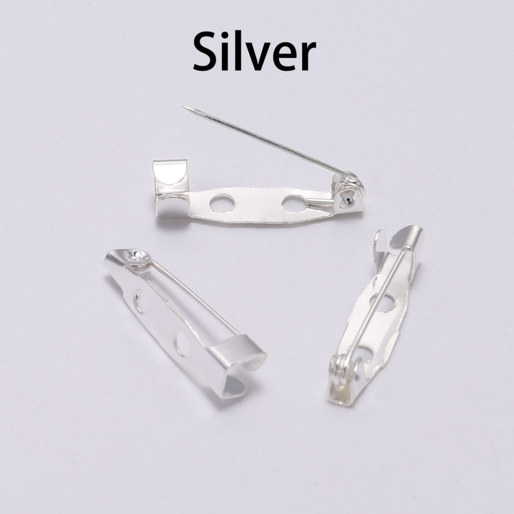 50pcs/lot 15 20 25 35 40 mm Brooch Clip Base Pins Safety Pins Brooch Settings Blank Base For DIY Jewelry Making Supplies