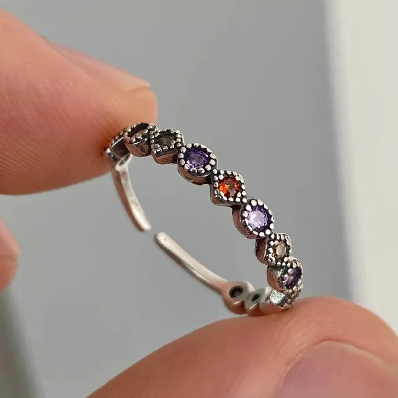 925 Sterling Silver Geometric Unique Fish Retro Rings for Women Bohemian Adjustable Open Vintage Ring For Party Birthday Gift