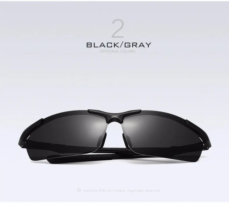 VEITHDIA Brand Designer Men's Sunglasses Aluminum Magnesium Polarized UV400 Sun Glasses Cycling Sports Male Outdoor Eyewear 6592