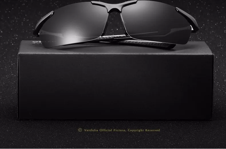 VEITHDIA Brand Designer Men's Sunglasses Aluminum Magnesium Polarized UV400 Sun Glasses Cycling Sports Male Outdoor Eyewear 6592