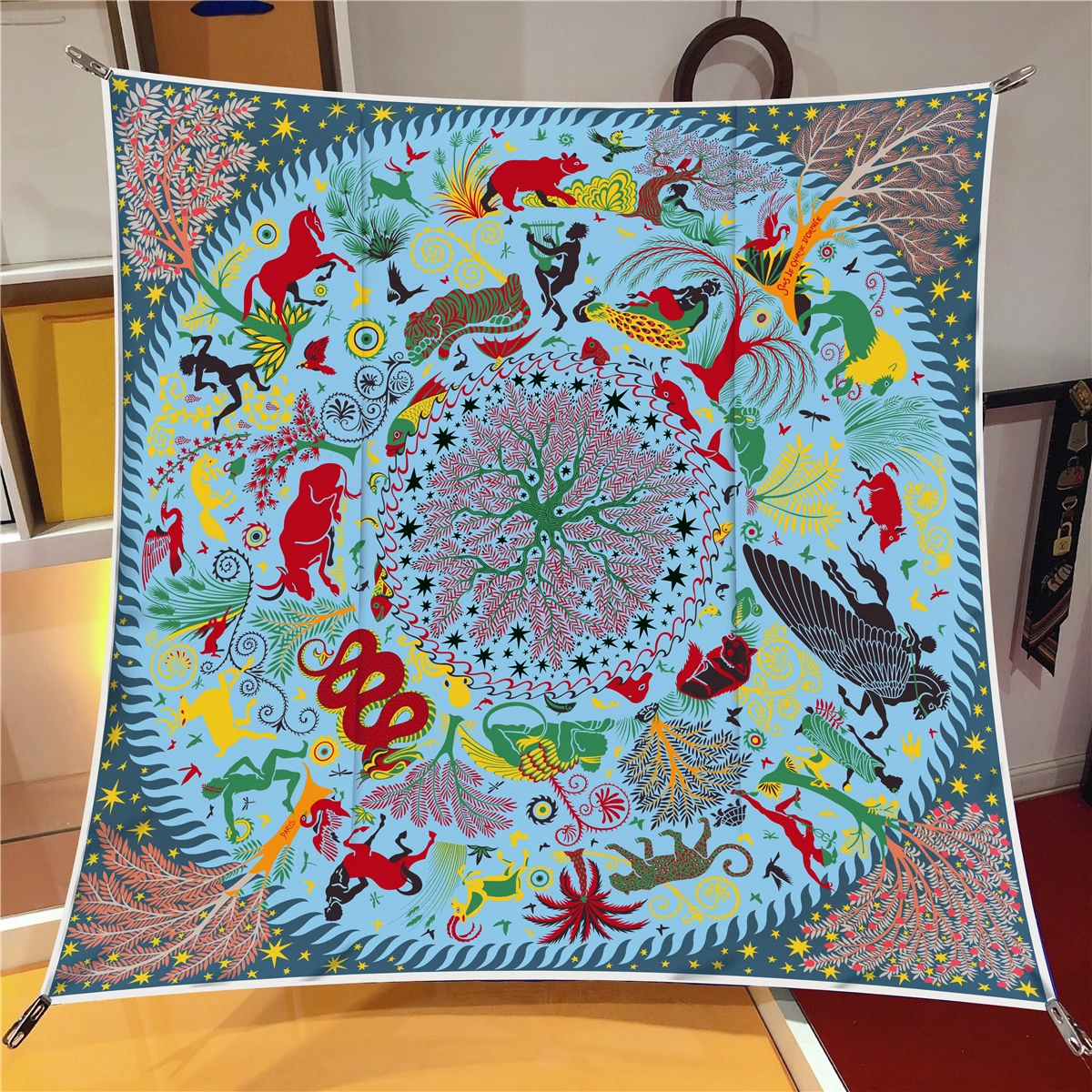 90cm Animal Horse Twill Silk Scarf Fashion Shawl Luxury Brand Square Scarf Women Hijab Bandana Foulard Neckerchief Head Scarves