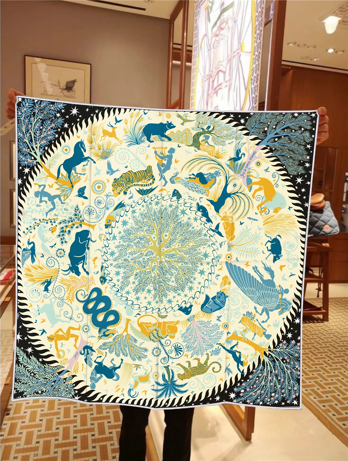 90cm Animal Horse Twill Silk Scarf Fashion Shawl Luxury Brand Square Scarf Women Hijab Bandana Foulard Neckerchief Head Scarves