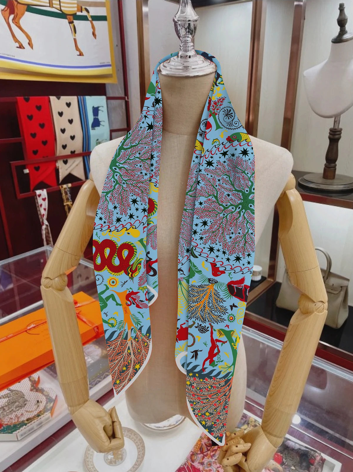 90cm Animal Horse Twill Silk Scarf Fashion Shawl Luxury Brand Square Scarf Women Hijab Bandana Foulard Neckerchief Head Scarves
