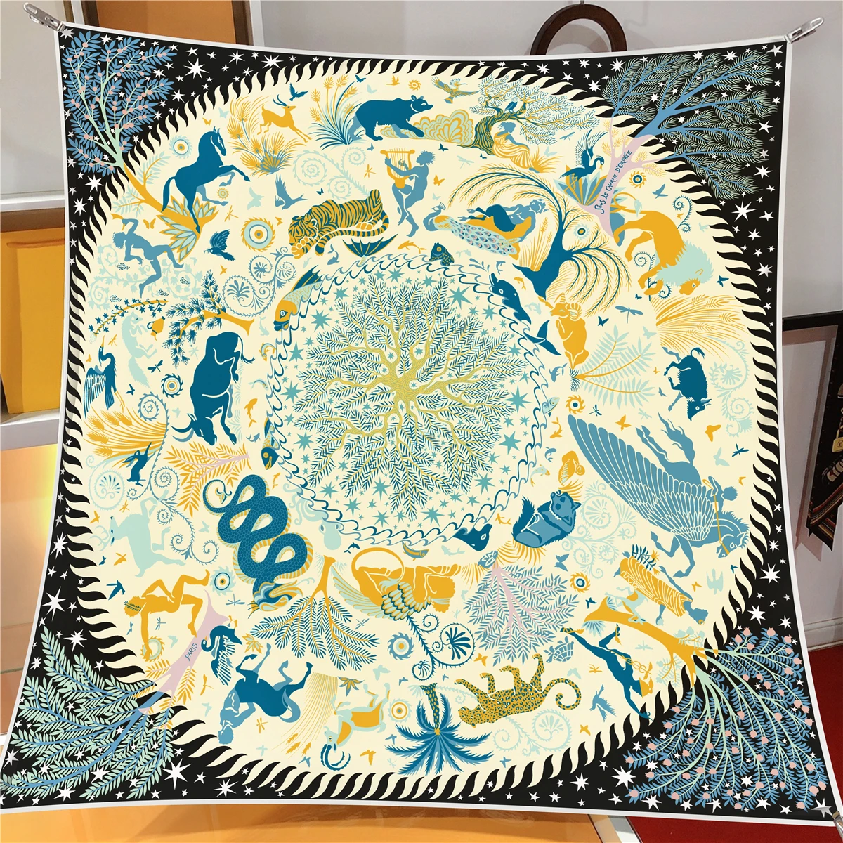 90cm Animal Horse Twill Silk Scarf Fashion Shawl Luxury Brand Square Scarf Women Hijab Bandana Foulard Neckerchief Head Scarves