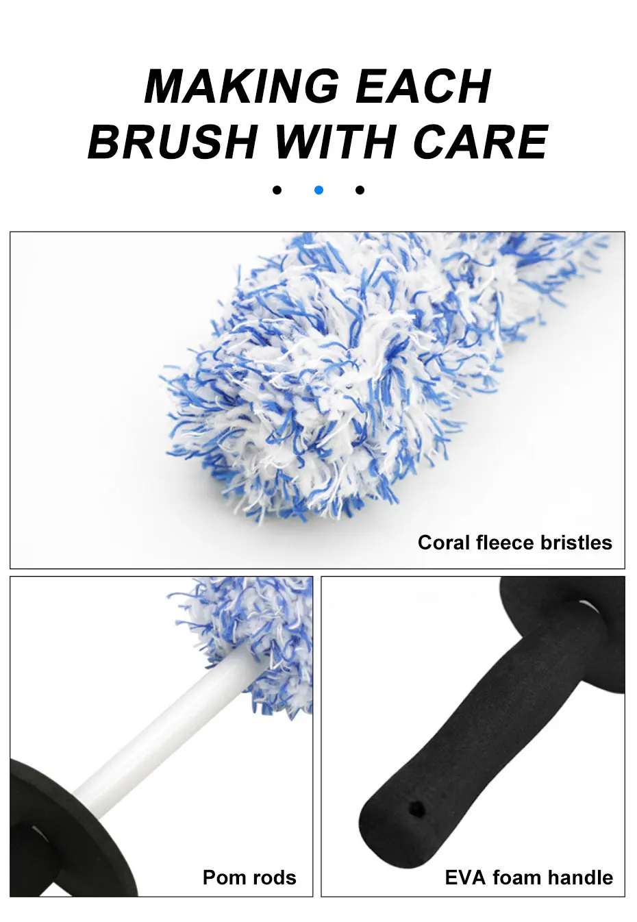 SEAMETAL Car Wash Microfiber Wheels Brush Non-Slip Ultra Soft Car Cleaning Gloves Mitt Car Wheel Spokes Brushes Car Accessories