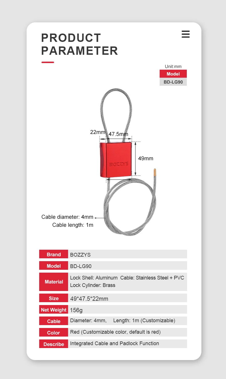 Adjustable Steel Cable Lock with 3 Keys Aluminum Alloy Padlock for Bicycle Locker Gate Toolbox Outdoor Equipment