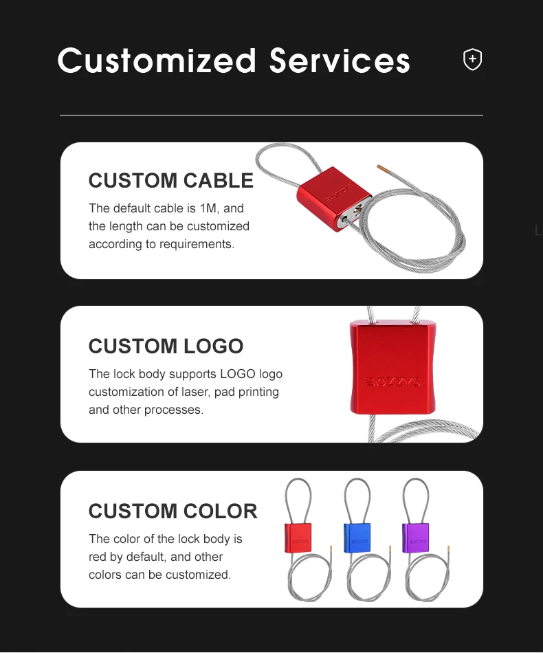 Adjustable Steel Cable Lock with 3 Keys Aluminum Alloy Padlock for Bicycle Locker Gate Toolbox Outdoor Equipment