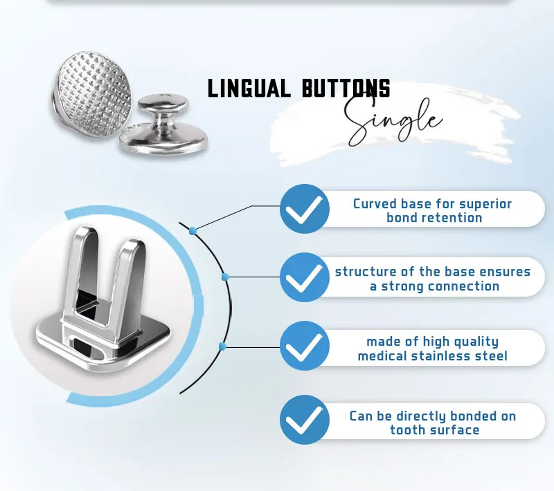 10Pcs Dental Orthodontic Lingual Buttons Metal Bondable Direct Eyelets Traction Hook Dentistry Accessories Materials