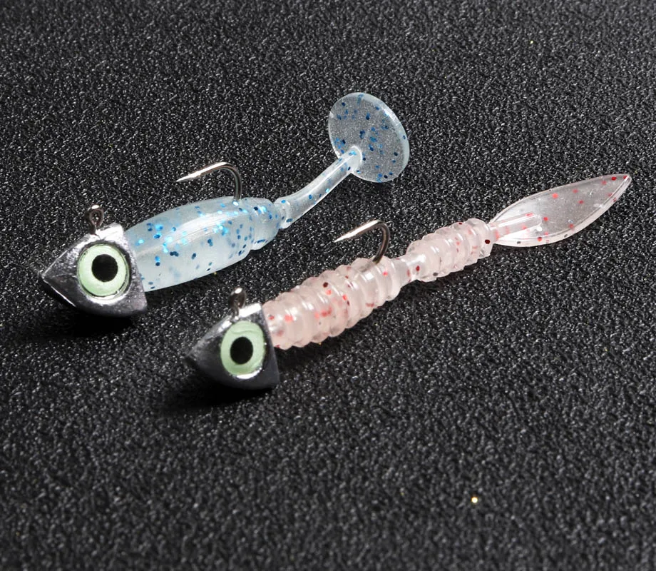 JOHNCOO 8pcs Luminous 3D Eye Jig Head Fishing Hooks 2g 3g 4g 6g Jig Head Ice Bass Carp Fishing Jig Soft Lure Bass Fishing