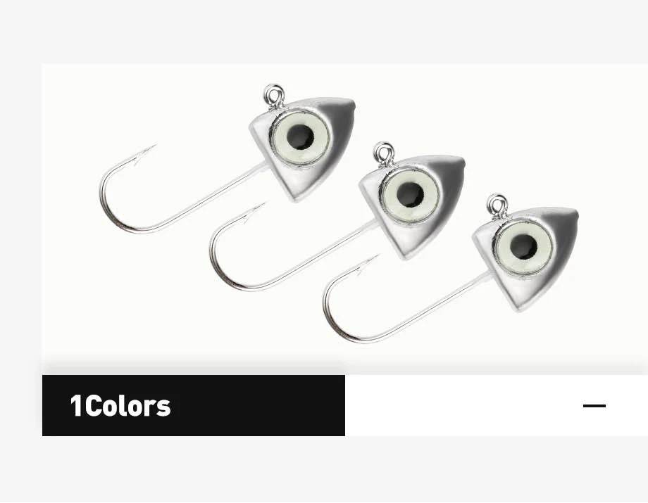JOHNCOO 8pcs Luminous 3D Eye Jig Head Fishing Hooks 2g 3g 4g 6g Jig Head Ice Bass Carp Fishing Jig Soft Lure Bass Fishing