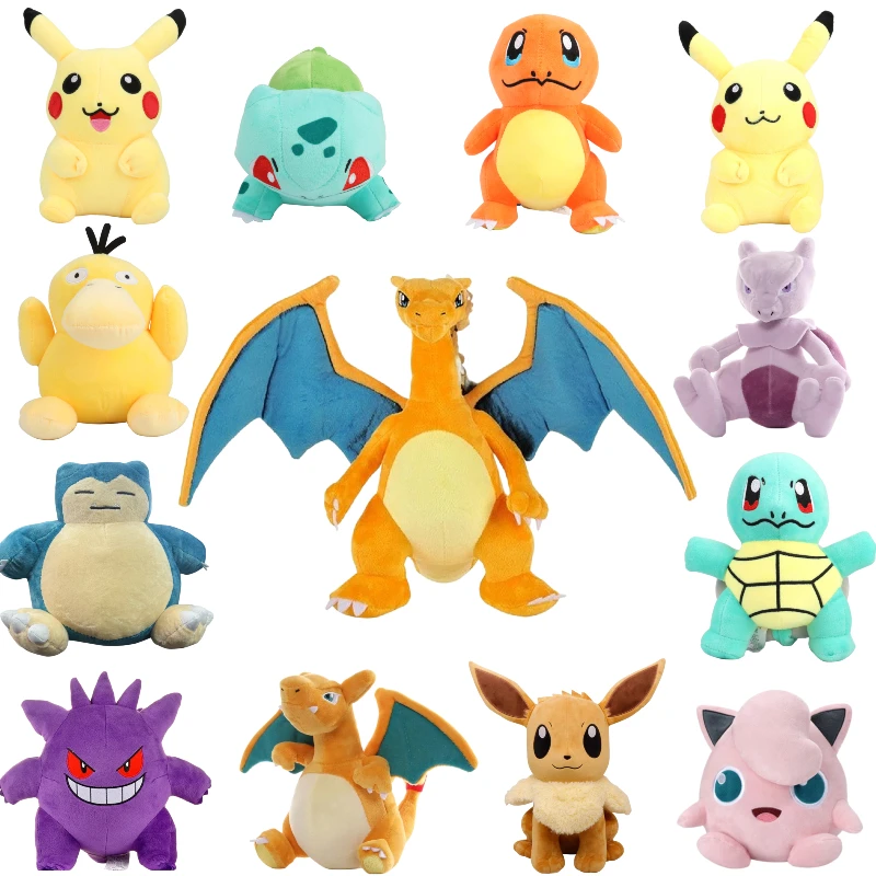 20cm Pokemon Stuffed Plush Toys Kawaii Pikachu Raichu Jenny Turtle Anime Doll Birthday Christmas Gift