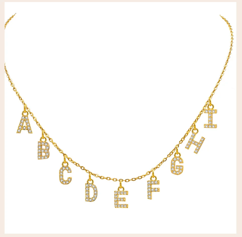 Personalized Initial Name Necklace Stainless Steel Women Alpahbet Letter Pendant ,Initial Collar Statement Charms Gift