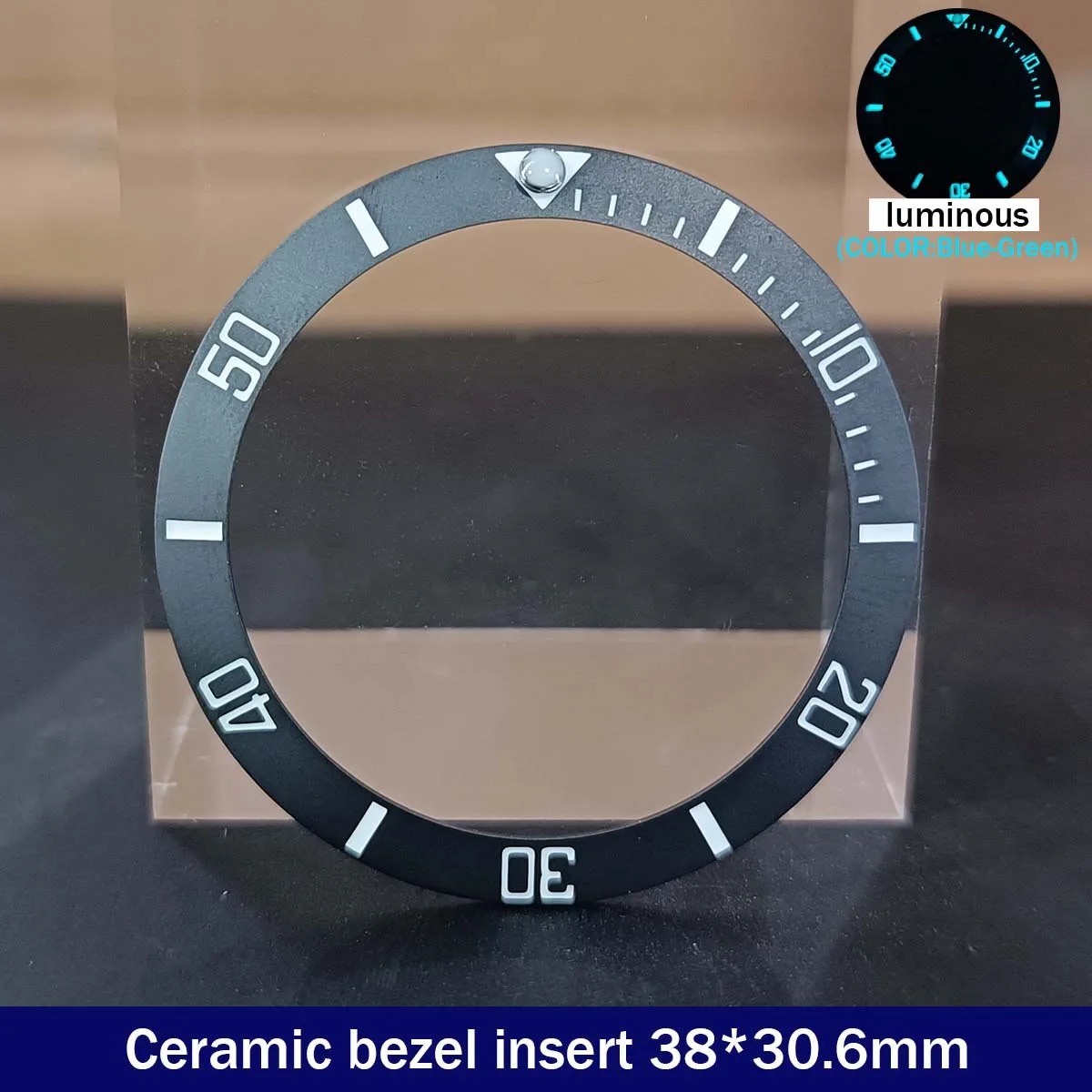 Sloping 38mm*30.6mm Ceramic Bezel GMT and Diving Watch Insert For 40mm Mens Watch Replace Watch Face Watch Bezel Inserts