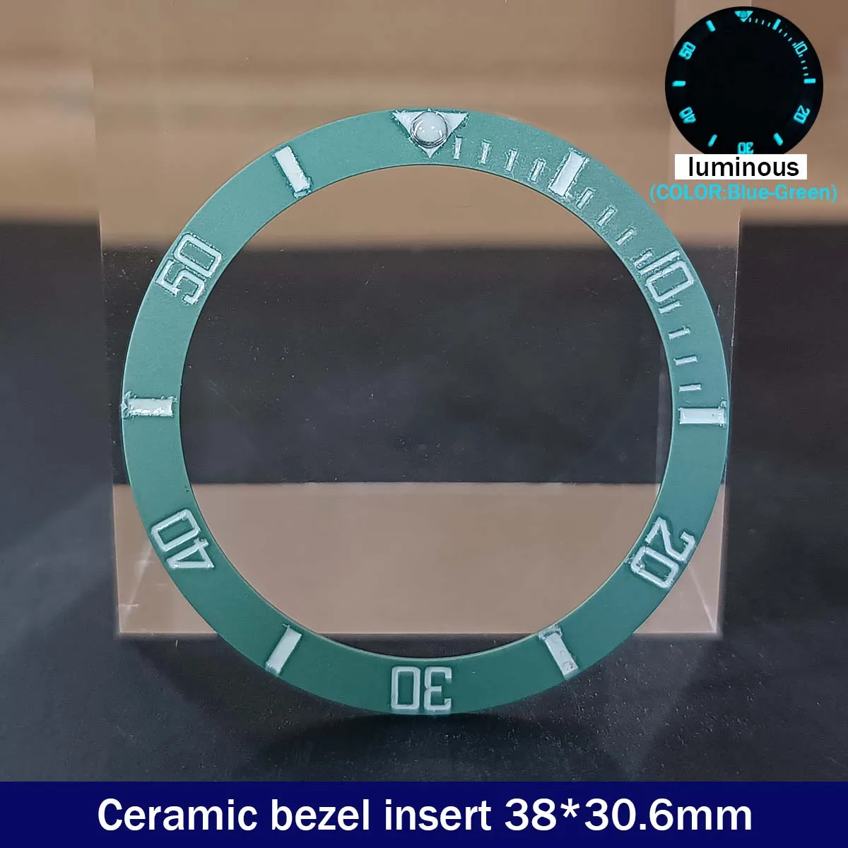 Sloping 38mm*30.6mm Ceramic Bezel GMT and Diving Watch Insert For 40mm Mens Watch Replace Watch Face Watch Bezel Inserts
