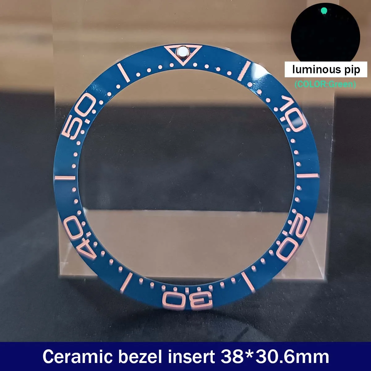Sloping 38mm*30.6mm Ceramic Bezel GMT and Diving Watch Insert For 40mm Mens Watch Replace Watch Face Watch Bezel Inserts