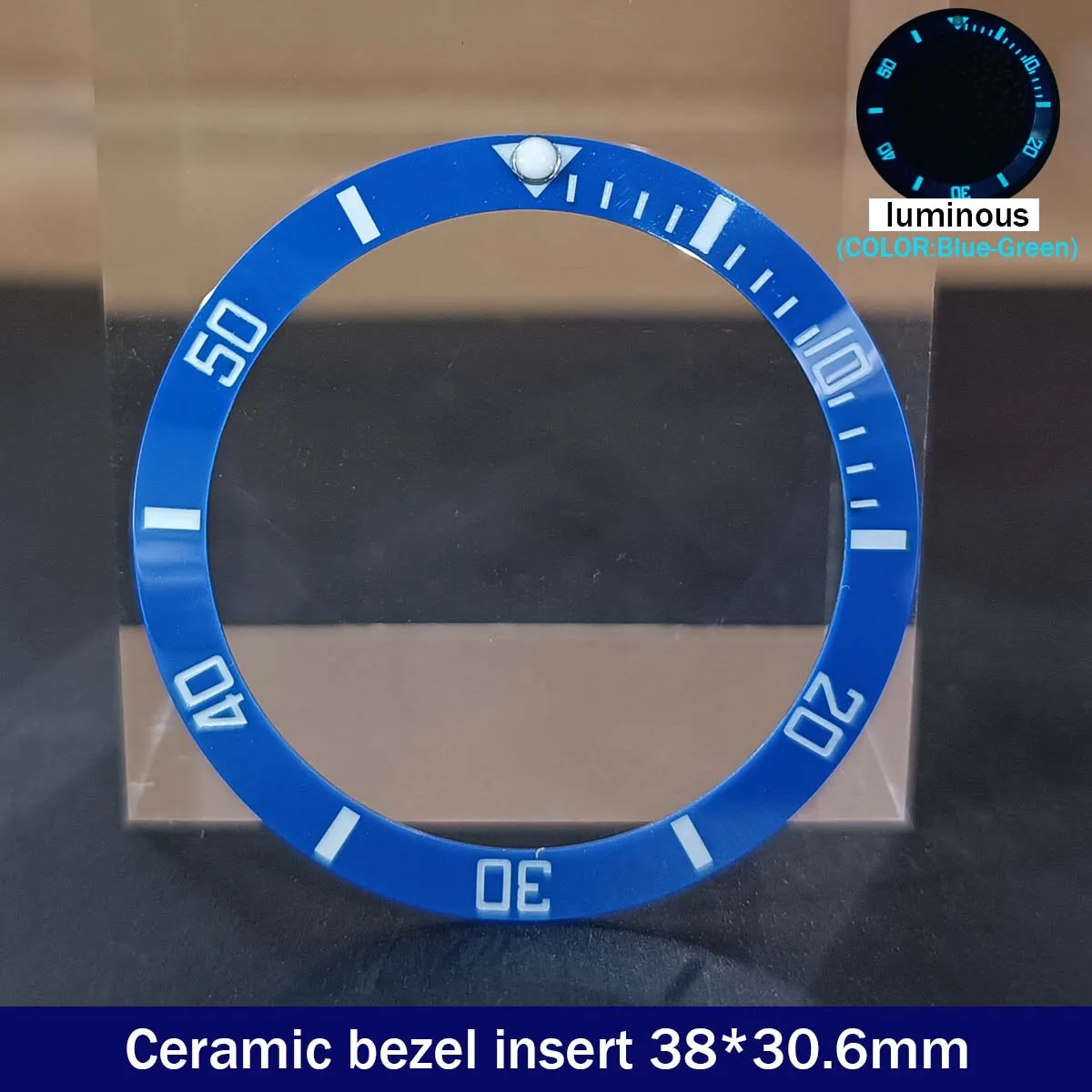 Sloping 38mm*30.6mm Ceramic Bezel GMT and Diving Watch Insert For 40mm Mens Watch Replace Watch Face Watch Bezel Inserts