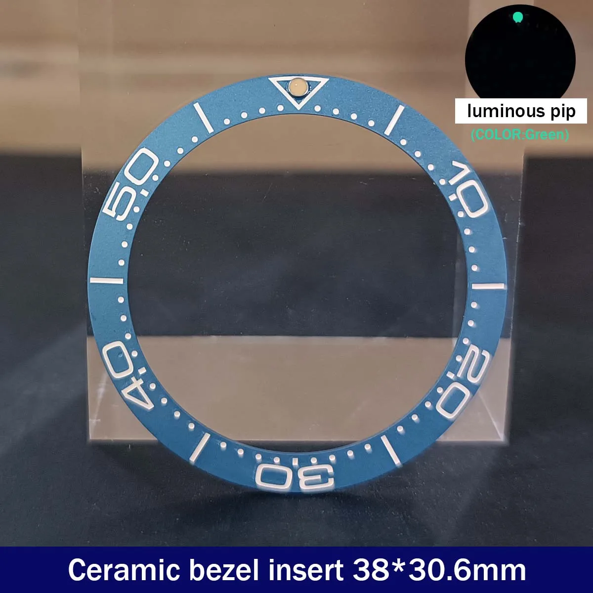 Sloping 38mm*30.6mm Ceramic Bezel GMT and Diving Watch Insert For 40mm Mens Watch Replace Watch Face Watch Bezel Inserts