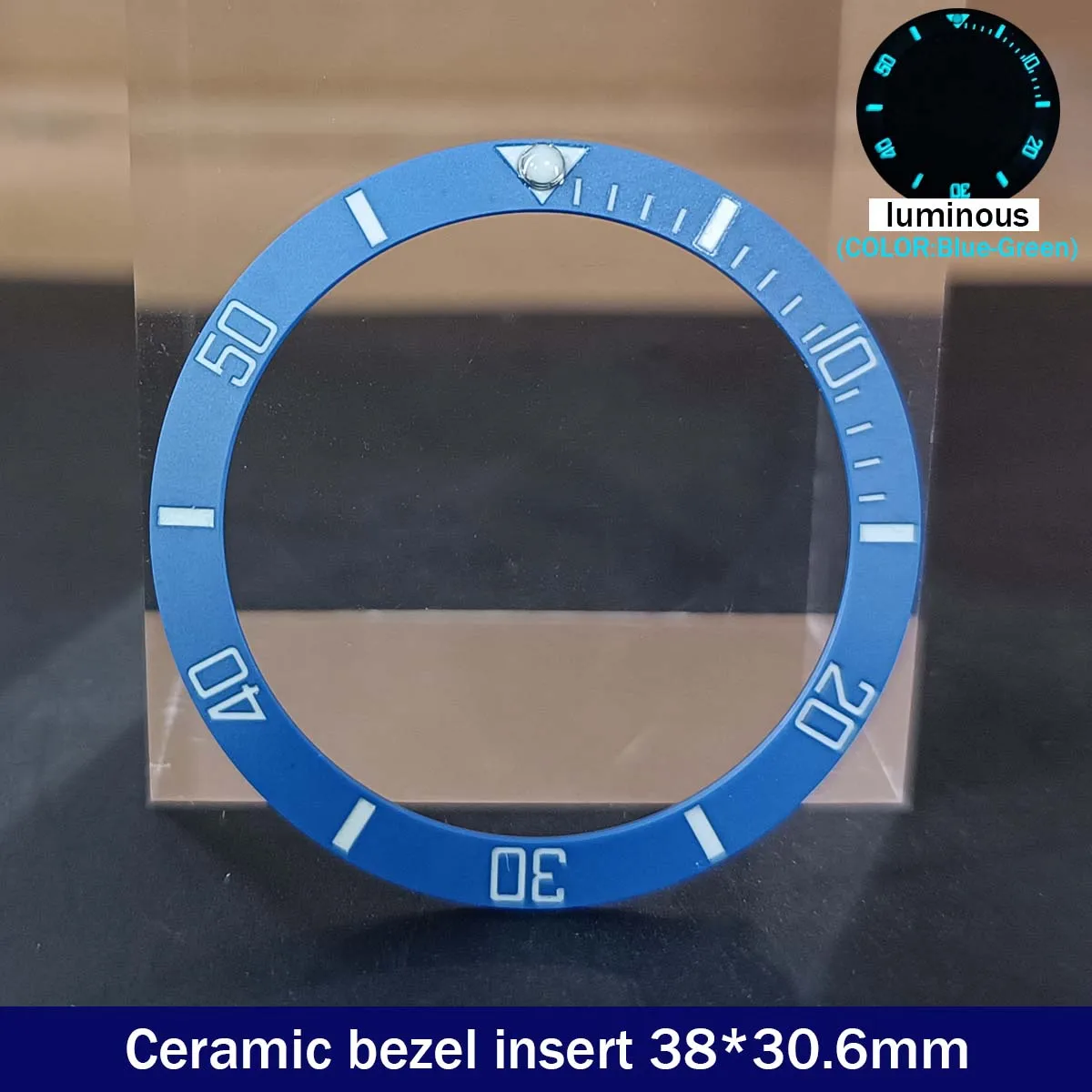 Sloping 38mm*30.6mm Ceramic Bezel GMT and Diving Watch Insert For 40mm Mens Watch Replace Watch Face Watch Bezel Inserts