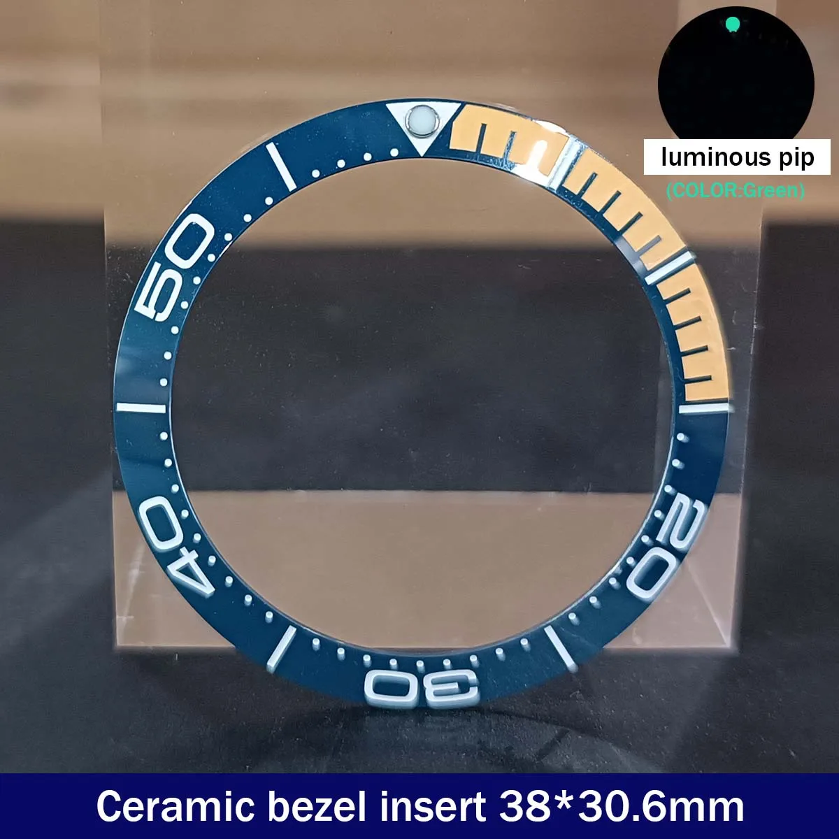 Sloping 38mm*30.6mm Ceramic Bezel GMT and Diving Watch Insert For 40mm Mens Watch Replace Watch Face Watch Bezel Inserts