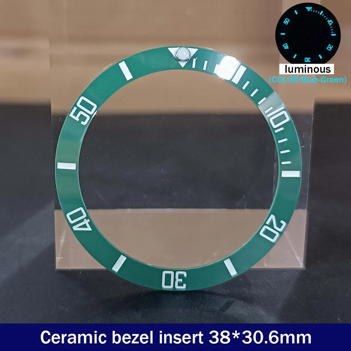 Sloping 38mm*30.6mm Ceramic Bezel GMT and Diving Watch Insert For 40mm Mens Watch Replace Watch Face Watch Bezel Inserts