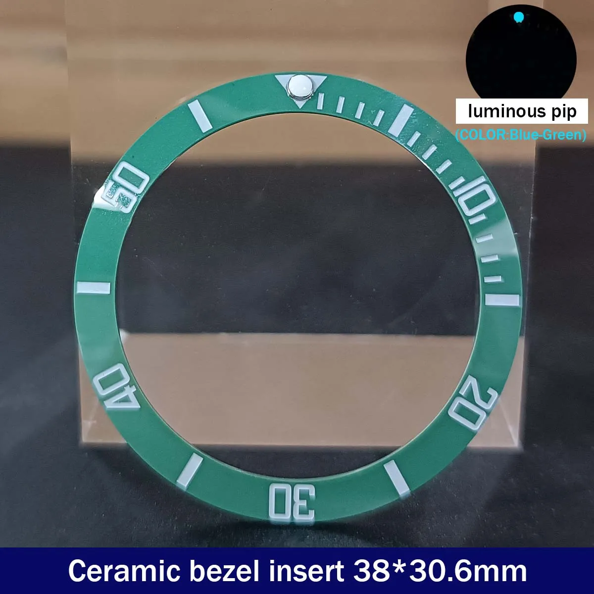 Sloping 38mm*30.6mm Ceramic Bezel GMT and Diving Watch Insert For 40mm Mens Watch Replace Watch Face Watch Bezel Inserts