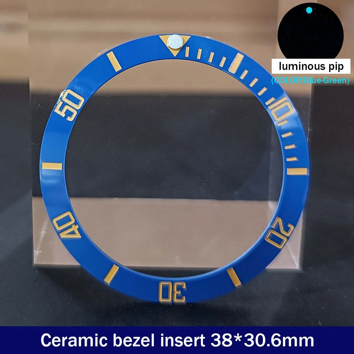 Sloping 38mm*30.6mm Ceramic Bezel GMT and Diving Watch Insert For 40mm Mens Watch Replace Watch Face Watch Bezel Inserts