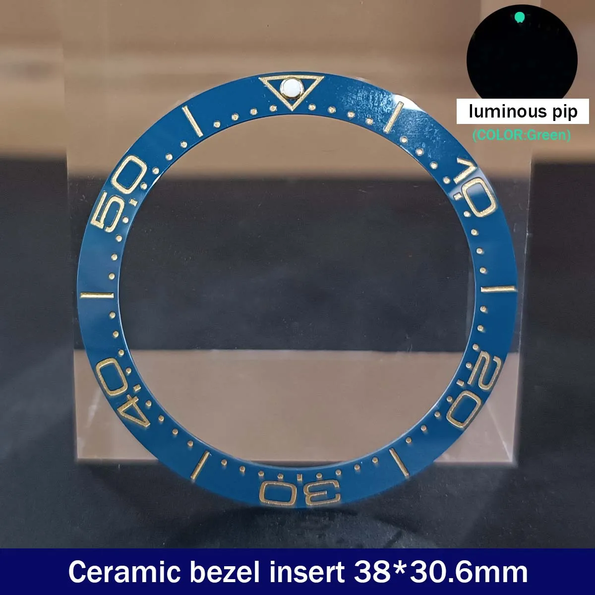 Sloping 38mm*30.6mm Ceramic Bezel GMT and Diving Watch Insert For 40mm Mens Watch Replace Watch Face Watch Bezel Inserts