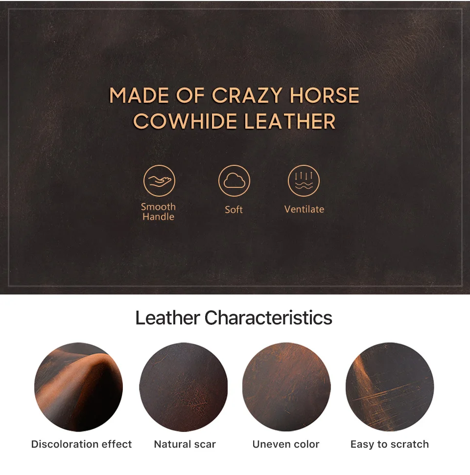 CONTACTS FAMILY Genuine Leather 3 Slots Pen Case With Removable Pen Tray Holder Pencil Case Men Woman Girls Office School Pouch