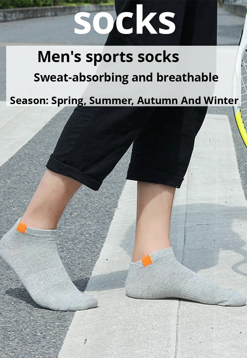 5 Pairs Fashionable Cloth Standard Boat Socks Spring And Summer Thin Style Mens Solid Color Socks Casual Sports Socks
